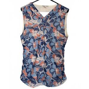 NEW Marissa Olivia Women's Blouse Size XL Extra Large Sleeveless Blue Coral